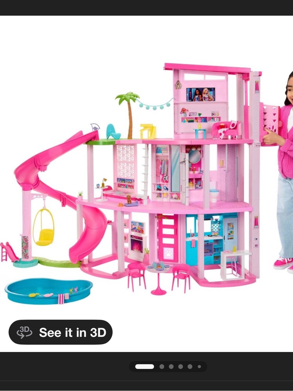 Barbie DREAM HOUSE Multi-Level Dollhouse Playset with Slide & Pool